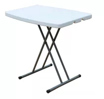 Mesa Plegable De Servicio Ajustable Resistente Hogar Pme Color Blanco