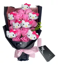 Ramo De Peluches Mini Hellow Kitty+rosa Regalo San Valentín 