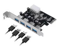 Placa Expansora Pci-ex Usb 3.0 Com 4 Portas Para Pcs