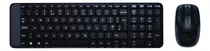 Kit De Teclado Y Mouse Inalámbrico Logitech Mk220 Español Latinoamérica De Color Negro