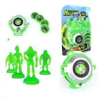 Kit Relógios  Lançador Disco Luz E Som Ben 10 Ominitrix