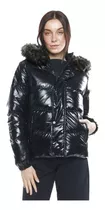 Campera Puffer Engomada Mujer Con Capucha Desmontable...