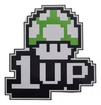 Adhesivo Auto 1 Up Mario Bros Hongo Callampita Verde