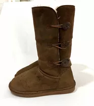 Bota De Cuero Reno Marca Bearpaw N*37 Café Usado