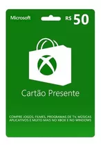 Microsoft Gift Card R$ 50 Reais Cartão Presente Xbox Live Br