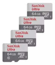 4 Micro Sd 64gb 100mb/s Sandisk Ótima Opção P/ Camêra Espiã