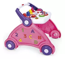 Andador Didático Musical Educativo Mesa Bebê Cor Rosa