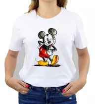 Polera Dama Estampada 100%algodon Mickey Mouse Exclusivo 549