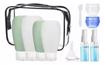 Set De 11 Botellas De Viaje De Silicona Para Champú, Loción