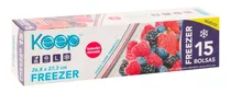 15 Bolsas Freezer Doble Cierre Hermético 26,8×27,3cm L Keep