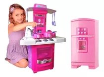 Cozinha Infantil Completa Fogãozinho Com Geladeira Menina