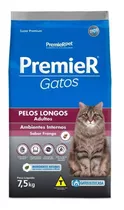 Premierpet Ração Para Gato Adulto Pelos Longos 7,5kg