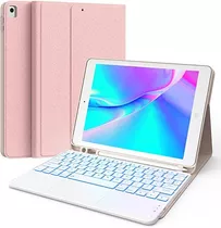 Funda Con Teclado Para iPad Rosa (gen 9/8/7)