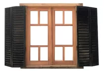 Ventana Madera Cedro Con Celosías Cod.11767 Chapasusadas