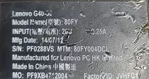Lenovo G40-30 Desarme