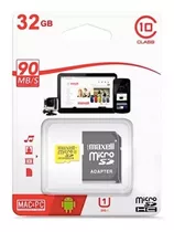 Memoria Micro Sd 32 Gb Maxell Clase 10 Tarjeta Adaptador