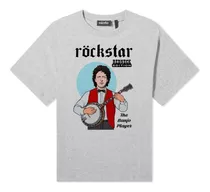 Remera Rockstar Cerati Arte Unica En Gris O Blanco