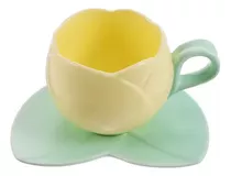 1 X Juego De Tazas De Café De Cerámica Con Diseño De Tulipán