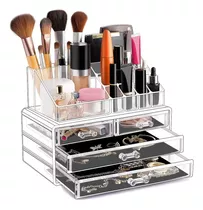 Organizador De Maquillaje En Acrilico Cosmeticos Grande Color Blanco