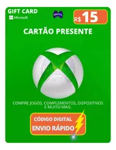 Gift Card Xbox Cartão Presente Microsoft Live R$ 15 Reais