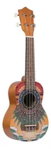 Ukelele Soprano Bamboo U-21 Sunshine Estampado Con Funda Color Gris