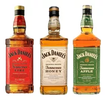 Combo Jack Daniels 3 Botellas De 1litro Fire,honey,apple