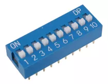 5 Peças * Chave Dipswitch 10 Vias 180° Azul