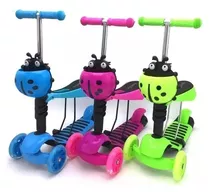 Scooter Monopatín 5 En 1 Ajustable Niño Chinita Luces Led