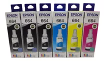 Kit 6 Tintas Epson 664 - L365 L375 L380 L395 L396 L455