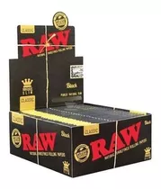 Caixa Seda Raw Black King Size Slim 110mm Original Lacrada