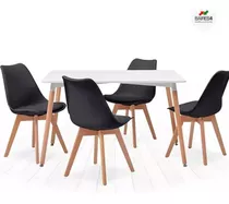 Juego De Mesa Eames 140x80 + 4 Sillas Tulip Baires4 