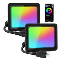 25 W Rgbw Smart Bluetooth Flood Light 2 Pack, 16 Millon...