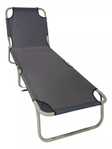 Catre Cama Plegable 4 Posiciones Camping Color Gris