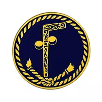 Tubal Cain Negro Redondo Masonic Auto Emblema - 3  Diá...