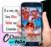 Convite De Aniversário Que Fala Homem De Ferro Digital 