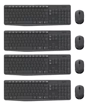 Kit Com 8 Teclado E Mouse Sem Fio Logitech Mk235 Usb Abnt2