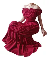 Vestido Mujer Rojo Elastizado Elegante Glamour 