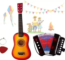 Kit Instrumento Musical Infantil Violão + Sanfonna(acordeon)