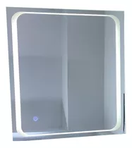 Espejo Led Touch 3 Tonos De Luz Baño Sala Tocador 50cmx60cm Color Del Marco Gris