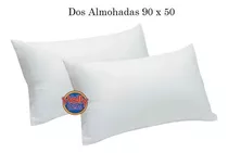 Dos Almohada 90 X 50cm Siliconada Color Blanco