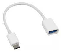 Cable Adaptador Otg Usb Tipo C Macho Usb Hembra Color Blanco