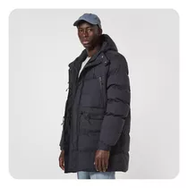 Campera Parka Hombre Negra Impermeable Importada Capucha 