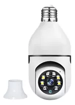 Camera Wifi Lampada Segurança 360 Ip Full Hd Visão Noturna Cor Branco