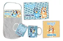 Set Jardin Toalla Mantelito Servilleta Taza Bluey 