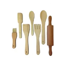 Set De Utensilios Para Cocina Madera 7 Und.