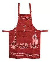 Delantal De Cocina Algodon 60 X 80 Cm Utensilios Rojo