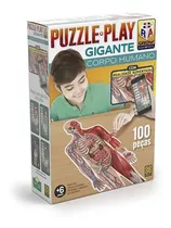 Quebra Cabeça Puzzle Play Corpo Humano Gigante Grow 100 Peca