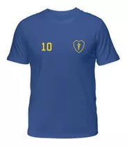 Remera Azul Boca Juniors Escudo 10 Riquelme Roman Despedida