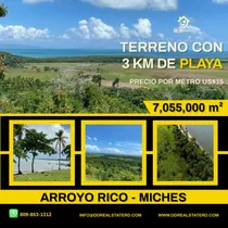 Terreno Con 3km De Playa En Arroyo Rico - Miches