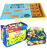 Brinquedo Educativo Sacola Alfanumérico + Alfabeto Silábico 